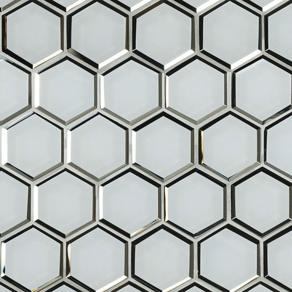 Picture of MS International - Glass Mosaic Hexagon Ice Beveled