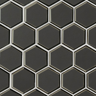 Picture of MS International - Glass Mosaic Hexagon Metallic Gray Beveled