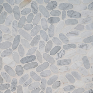 Picture of MS International - Rio Lago Pebble Mosaics 12 X 12 Tumbled Sliced Pebble Carrara White