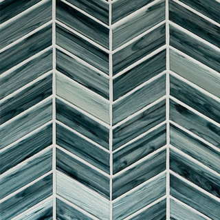 Picture of MS International - Glass Mosaic Other Midnight Blue Ombre Chevron