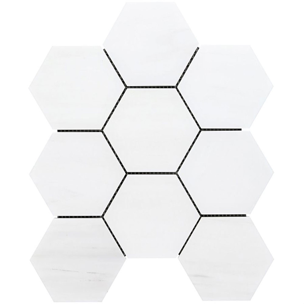 Picture of SOHO Studio Corp - Bianco Dolomite Hexagon Mosaic Bianco Dolomite