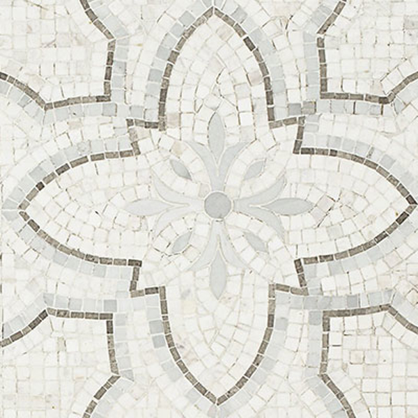 Picture of SOHO Studio Corp - Micro Mosaics Floral Bianco Grigio