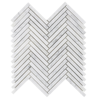 Picture of SOHO Studio Corp - White Carrara Mosaic Herringbone