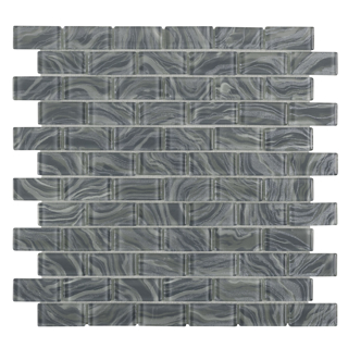 Picture of Anthology Tile - Oceanique 1 x 2 Mosaic High Tide Grey