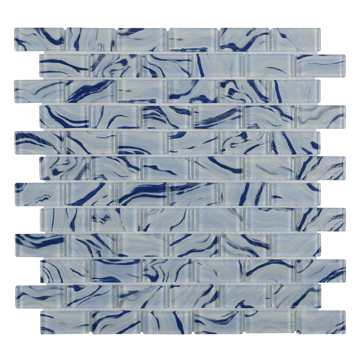 Picture of Anthology Tile - Oceanique 1 x 2 Mosaic High Tide Sky Blue