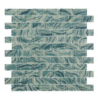 Picture of Anthology Tile - Oceanique 1 x 2 Mosaic High Tide Turquoise
