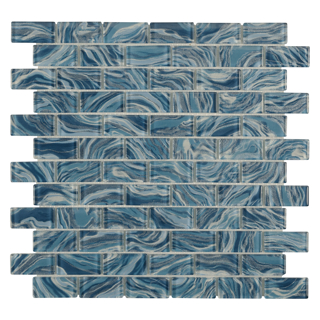 Picture of Anthology Tile - Oceanique 1 x 2 Mosaic High Tide Teal