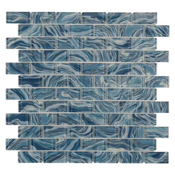 Picture of Anthology Tile - Oceanique 1 x 2 Mosaic High Tide Teal