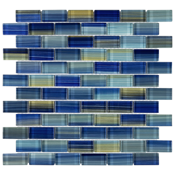 Picture of Anthology Tile - Splash 1 x 2 Brick Mosaic Neptune Seas