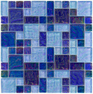 Picture of Anthology Tile - Splash Mixed Mosaic Deep Blue Seas