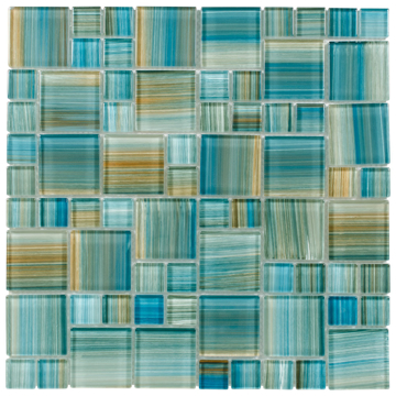 Picture of Anthology Tile - Splash Mixed Mosaic Neptune Blocks Emerald