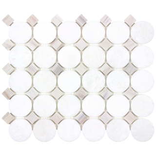 Picture of Anthology Tile - The Finish Line Buttons Mosaic Pale Beige Buttons