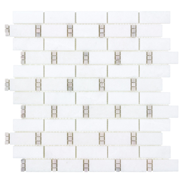 Picture of Anthology Tile - The Finish Line Dominos Mosaic Pale Beige Dominos