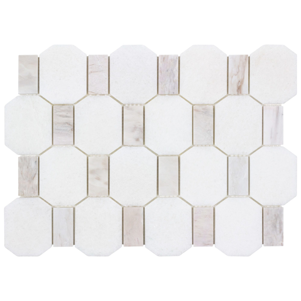 Picture of Anthology Tile - The Finish Line Kaya Mosaic Kaya Pale Beige