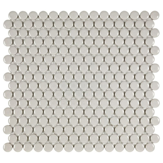 Picture of Anthology Tile - Porcelart Penny Round Taupe Glossy