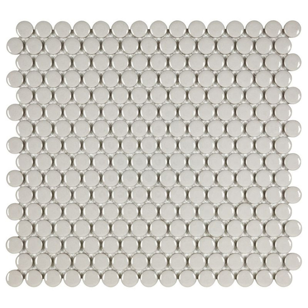 Picture of Anthology Tile - Porcelart Penny Round Taupe Glossy