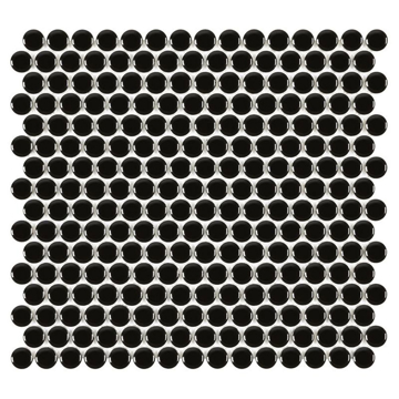 Picture of Anthology Tile - Porcelart Penny Round Black Glossy