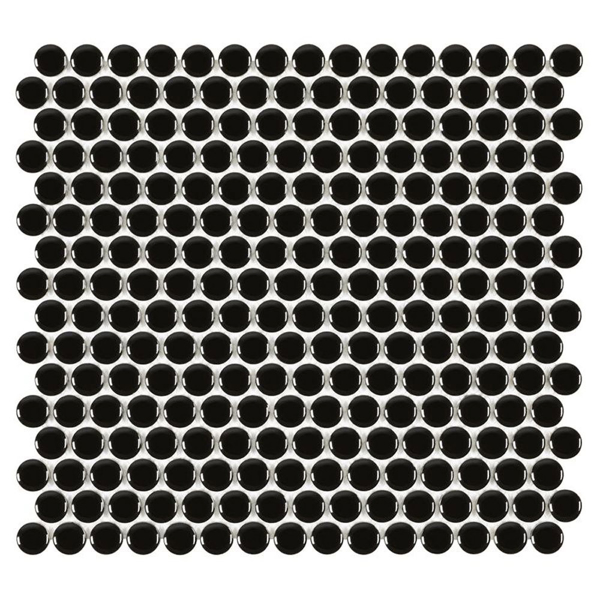 Picture of Anthology Tile - Porcelart Penny Round Black Glossy