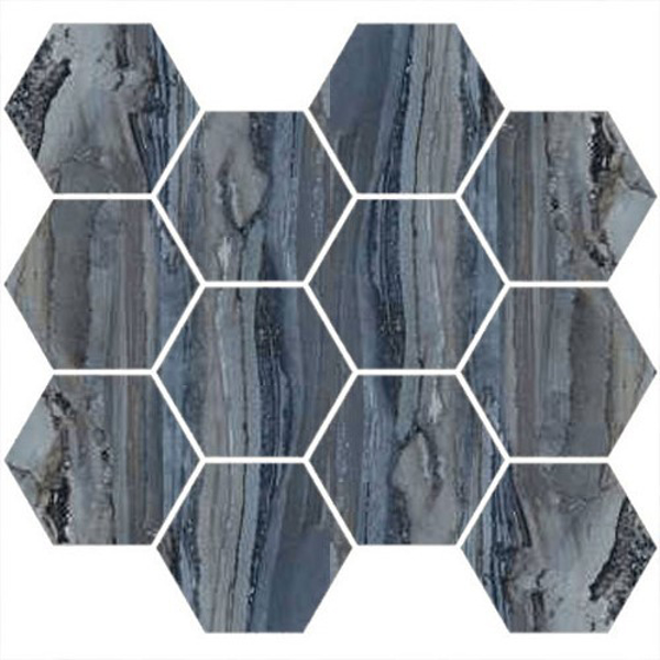 Picture of Happy Floors - Exotic Stone Hexagon Mosaic Lagoon Polished