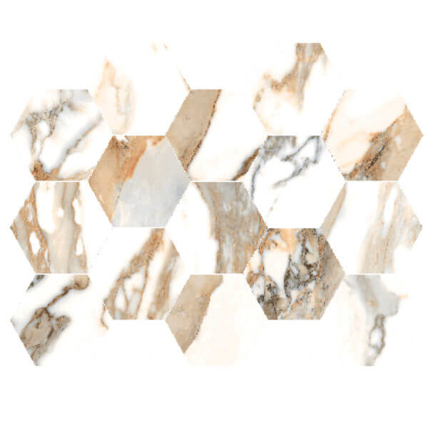Picture of Happy Floors - Crash Hexagon Mosaic Beige Polished