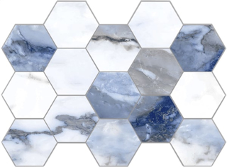 Picture of Happy Floors - Crash Hexagon Mosaic Blue Natural