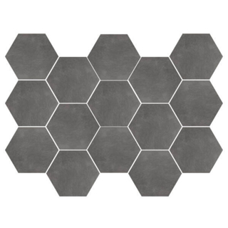 Picture of Happy Floors - Newton Hexagon Mosaic Graphite Semi-Polished