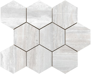 Picture of Happy Floors - Fossil Hexagon Mosaic White/Natural