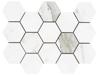 Picture of Happy Floors - Statuario Luxe Large Hexagon Mosaic Statuario