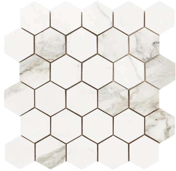 Picture of Happy Floors - Statuario Luxe Small Hexagon Mosaic Statuario