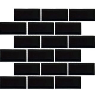 Picture of Happy Floors - Artisan Brick Flat and Beveled Mosaic Black Beveled