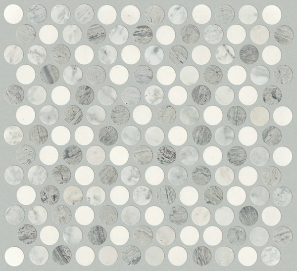 Picture of Shaw Floors - Chateau Penny Round Bianco Carrara Blue Grigio