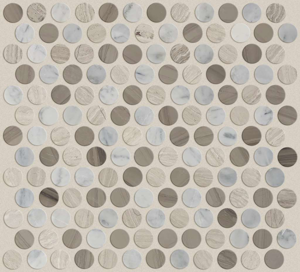 Picture of Shaw Floors - Chateau Penny Round Bianco Carrara Rockwood Urban Grey