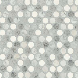 Picture of Shaw Floors - Estate Mosaic Penny Round Bianco Carrara Blue