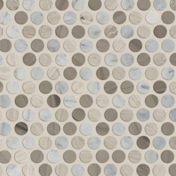 Picture of Shaw Floors - Estate Mosaic Penny Round Bianco Carrara Rockwood