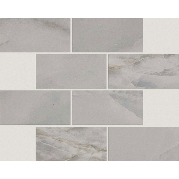 Picture of Shaw Floors - Onyx Brick Mosaic Matte 3 x 6 Dark Grey