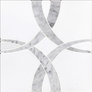 Picture of Elon Tile & Stone - Ribbon Waterjet Crystal White Bianco Carrara