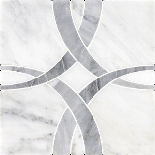 Picture of Elon Tile & Stone - Ribbon Waterjet Pearl White Mystic Gray