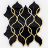 Picture of Elon Tile & Stone - Tulip Waterjet Black Gold Brass