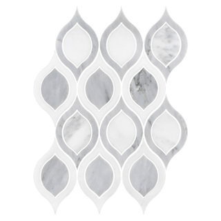 Picture of Elon Tile & Stone - Raindrop Waterjet Pearl White Mystic Gray