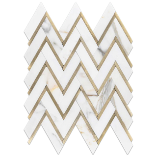 Picture of Elon Tile & Stone - Aluminum Herringbone Calcatta Gold Polished