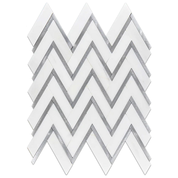 Picture of Elon Tile & Stone - Aluminum Herringbone Dolomite Silver Honed