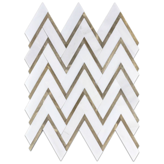 Picture of Elon Tile & Stone - Aluminum Herringbone Dolomite Gold Honed