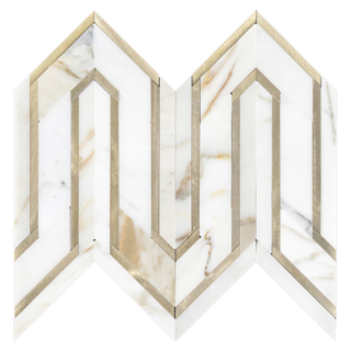 Picture of Elon Tile & Stone - Aluminum Serpentine Calacatta Gold