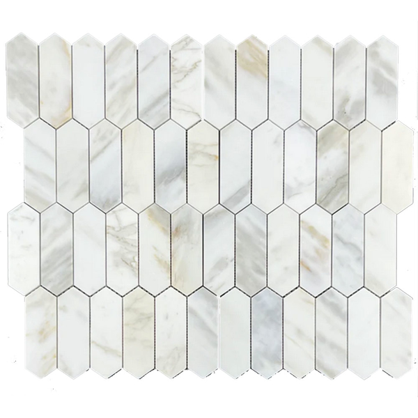 Picture of Elon Tile & Stone - Picket 2 x 6 Mosaics Calacatta Gold