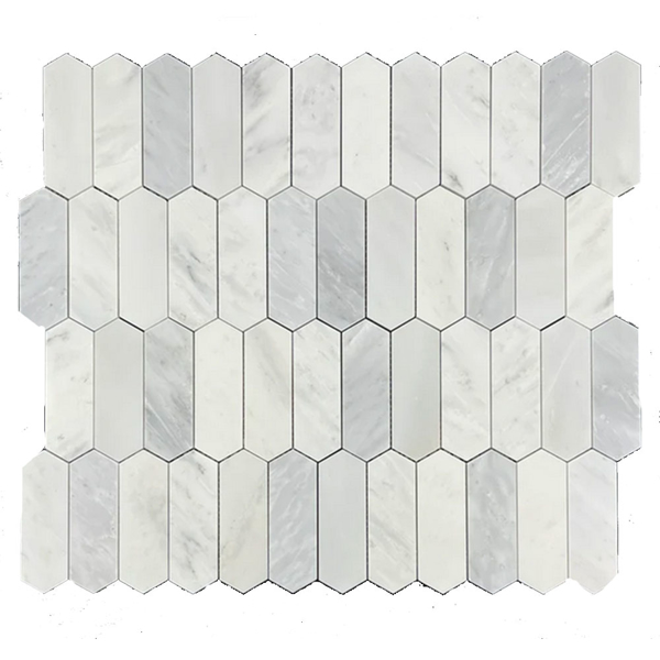 Picture of Elon Tile & Stone - Picket 2 x 6 Mosaics Pearl White