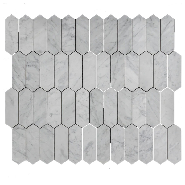 Picture of Elon Tile & Stone - Picket 2 x 6 Mosaics Bianco Carrara