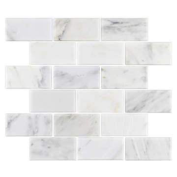 Picture of Elon Tile & Stone - Brick Mosaics Pearl White Beveled Honed