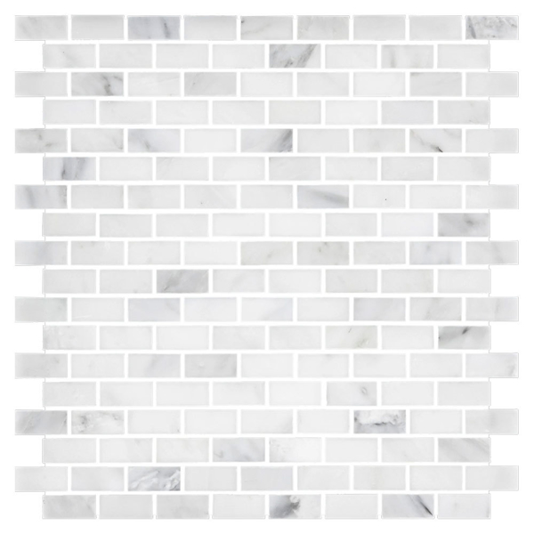 Picture of Elon Tile & Stone - Brick Mosaics Pearl White Mini Brick Polished