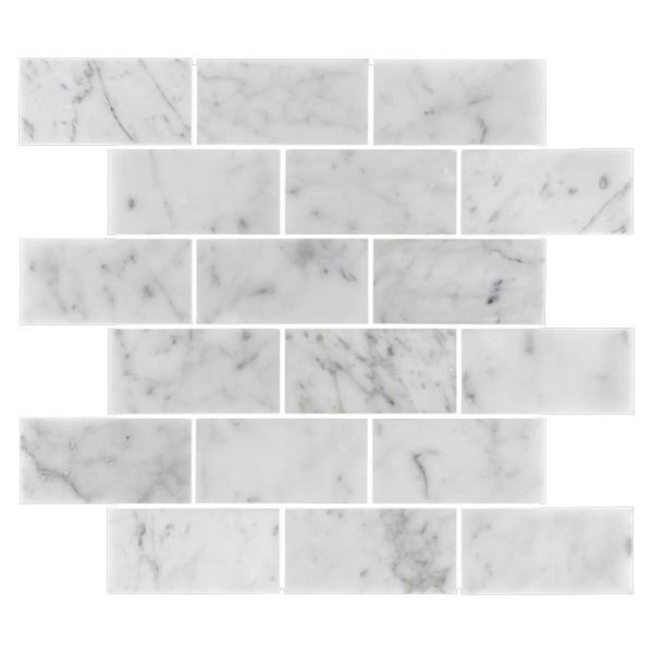 Picture of Elon Tile & Stone - Brick Mosaics Bianco Carrara Polished