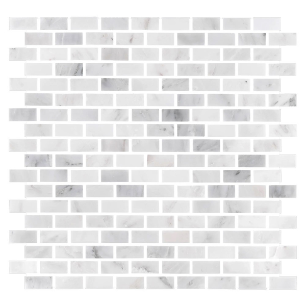 Picture of Elon Tile & Stone - Brick Mosaics Pearl White Mini Brick Honed